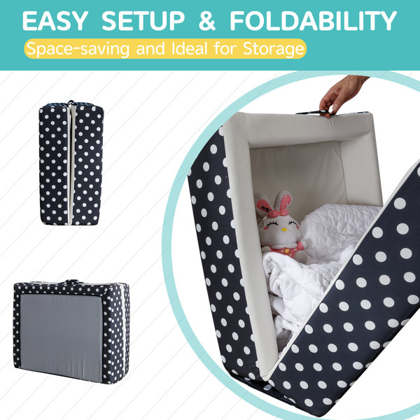 linor Cot Toddler Bed, 3in1 Toddler Floor Bed Portable, Foldable, and